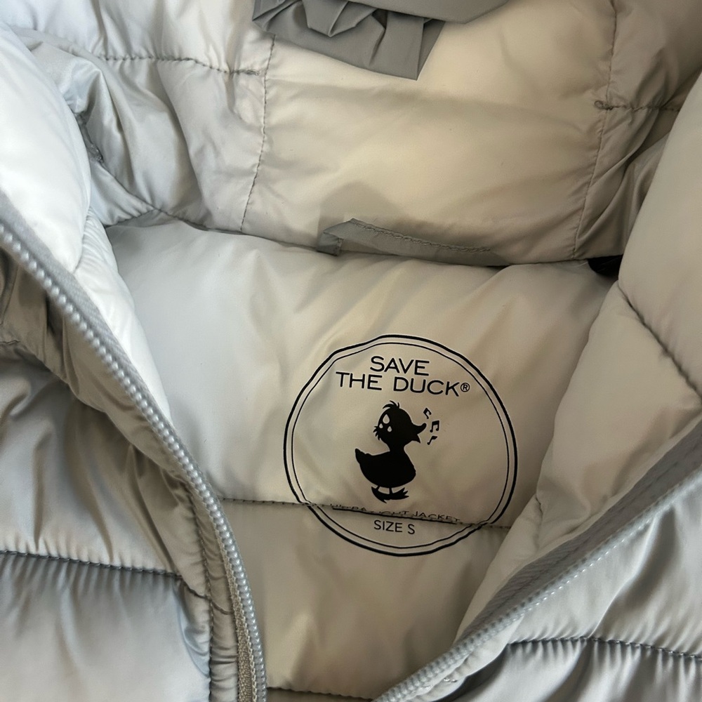 SAVE THE DUCK Light Gray Puffer Jacket - Picture 4 of 4
